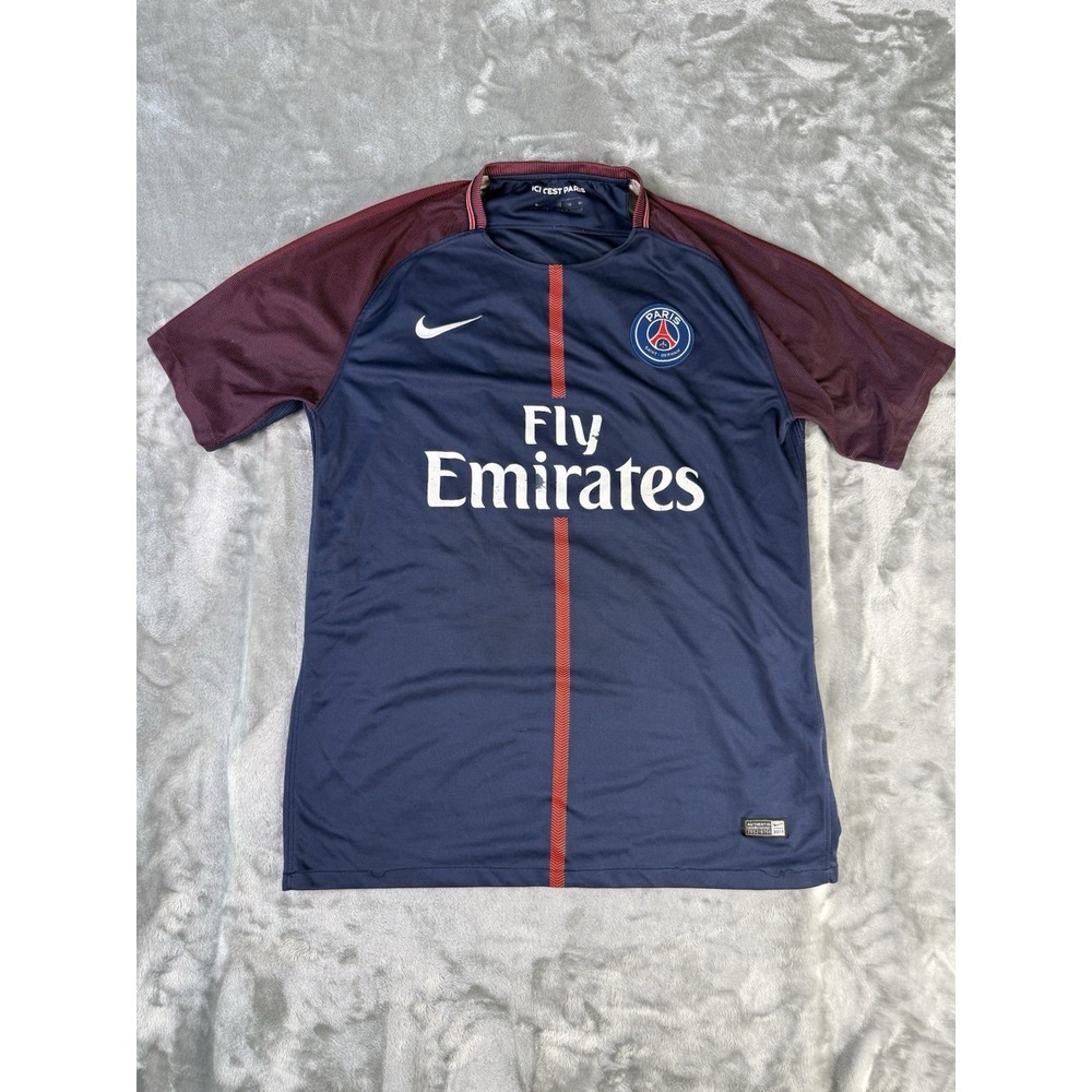 Neymar Jr #10 Paris Saint Germain PSG Nike 2017/18 Home Jersey Men's LARGE